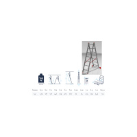 Фото товара - Лестница алюм. 2-х секц. 177/318см 2х7ступ. 5,8кг PRO STARTUL ST9947-07