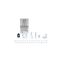 Фото товара - Лестница алюм. 2-х секц. 249/443см 2х10ступ. 8,6кг PRO STARTUL ST9946-10