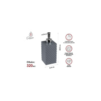 Фото товара - Диспенсер дозатор для мыла STONE ESSENCE серый карбонат кальция 35-69010 PERFECTO LINEA 35-690101