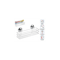 Фото товара - Полка для принадлежностей на присосках хром. сталь FIX LOCK 350x117x110мм PERFECTO LINEA 35-345240