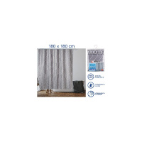 Фото товара - Шторка для ванной 12 колец в комплекте 180x180см Harmony геометрия серая PERFECTO LINEA 36-118014