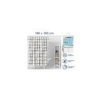 Фото товара - Шторка для ванной 12 колец в комплекте 180x180см Secret графика PERFECTO LINEA 36-118103