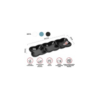 Фото товара - Блюдо 3-х секционное керамическое 29.5х10х2.5см серия ASIAN черное PERFECTO LINEA 17-102951