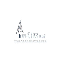 Фото товара - Лестница алюм. 3-х секц. 309/796/328см 3х12ступ. 23,5кг NV5230 Новая Высота 5230312