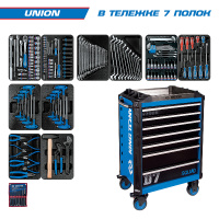 Фото товара - Набор инструментов UNION в синей тележке 173пр. KING TONY 9SQ31-000MR