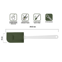 Фото товара - Лопатка силиконовая 24.5х5см NATURAL GREEN PERFECTO LINEA 21-017718