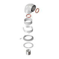 Фото товара - Отвод коаксиальный стартовый универсальный 60/100 90 гр. Royal Thermo RTF07.060
