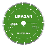 Фото товара - Диск алмазный отрезной сегментный UNIVERSAL 230мм URAGAN 36705-230