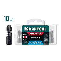 Фото товара - Ударные биты 10шт 25мм Impact PZ 3 KRAFTOOL 26193-3-25-S10