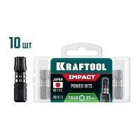 Фото товара - Ударные биты 10шт 25мм Impact TX 40 KRAFTOOL 26195-40-25-S10