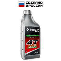 Фото товара - EXTRA минеральное масло для 4-тактных двигателей 1л 4Т-30 ЗУБР 70617-1