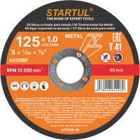 Фото товара - Круг отрезной 125х1.0x22.2мм для металла STANDART STARTUL ST5125-10