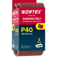 Фото товара - Шлифлента 100x914мм P40 бесконечная 3шт для станка GM 1528 WORTEX 1325973