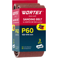 Фото товара - Шлифлента 100x914мм P60 бесконечная 3шт для станка GM 1528 WORTEX 1325974