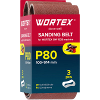Фото товара - Шлифлента 100x914мм P80 бесконечная 3шт для станка GM 1528 WORTEX 1325975
