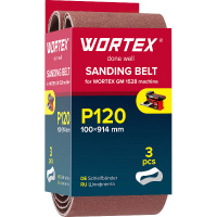 Фото товара - Шлифлента 100x914мм P120 бесконечная 3шт для станка GM 1528 WORTEX 1325976