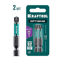 Фото товара - Биты 2шт 50мм OPTIMUM PZ/FL 2 KRAFTOOL 261241-2-50-2