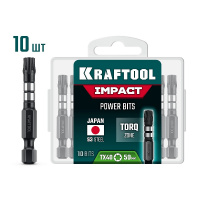 Фото товара - Ударные биты 10шт 50мм Impact TX 40 KRAFTOOL 26195-40-50-S10