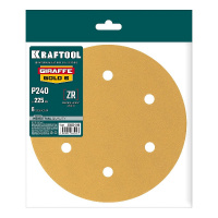Фото товара - Шлифовальный круг на липучке 6отверстий Р240 Giraffe GOLD-6 225мм KRAFTOOL 35652-240