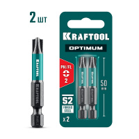 Фото товара - Биты 2шт 50мм OPTIMUM PH/FL 2 KRAFTOOL 261221-2-50-2