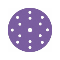 Фото товара - Диск шлифовальный на пленке 328 Purple Zirconia 150мм 15отв Р60 50шт SANDWOX 328.150.060.15
