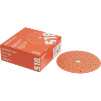 Фото товара - Диск шлифовальный 518 Orange Ceramic Multi holes Р120 50шт 150мм SANDWOX 518.150.120.LC