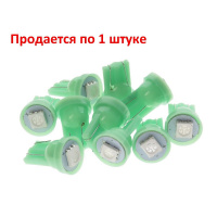 Фото товара - Автолампа T10W W2,1x9,5d 1 SMD 5050 GREEN 12V MEGA ELECTRIC ME-010411G