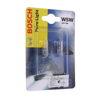 Фото товара - Автолампа W5W W2.1*9.5d блистер 2шт PURE LIGHT 12V BOSCH B-1987301026-2бл
