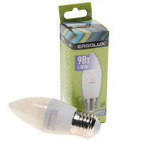 Фото товара - Лампа светодиодная Е27 C35 9W дневной свет ERGOLUX EL-LED-C35-9W-E27-6K