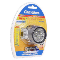 Фото товара - Фонарь C-5323 19 LED SILVER 4см головной 4 режима с батарейками 3*ААА 4,5V CAMELION C-5323-19