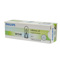 Фото товара - Автолампа W5W W2.1*9.5d LongLife EcoVision 12V PHILIPS 12961LLECOCP