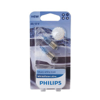 Фото товара - Автолампа H6W BAX9s WhiteVision ultra 3100K блистер 2шт 12V PHILIPS 12036WVUB2