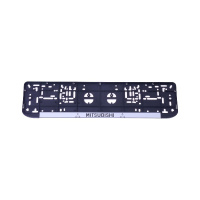 Фото товара - Рамка для номерного знака 113/2-MB BLACK с нижней защелкой и надписью MITSUBISHI АВТОСТОП AB-010M