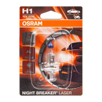 Фото товара - Автолампа H1 55 P14.5s+150% NIGHT BREAKER LASER 3500K блистер 12V OSRAM 64150NL-01B