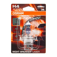 Фото товара - Автолампа H4 60/55 P43t+150% NIGHT BREAKER LASER 4050K блистер 12V OSRAM 64193NL-01B