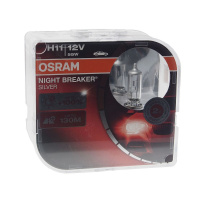 Фото товара - Автолампа H11 55 PGJ19-2+100% NIGHT BREAKER SILVER евробокс 2шт 12V OSRAM 64211NBS-HCB