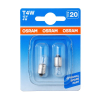 Фото товара - Автолампа T4W BA9s блистер 2шт 12V OSRAM 3893-02B
