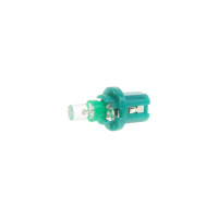 Фото товара - Автолампа T5 W2*4.6d с патроном B8.5d 1 LED CONE GREEN 4лм 12V MEGAPOWER M-50212G