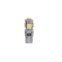 Фото товара - Автолампа T10W W2,1x9,5d 5 SMD 5050 WHITE 6000K блок. ошибок CANbus 100лм 12V MEGAPOWER M-70214W
