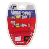 Фото товара - Автолампа T10W W2,1x9,5d 4 SMD MEGA WHITE с тестером 2шт 6000K 300лм 12V MEGAPOWER M-10113W-2блт
