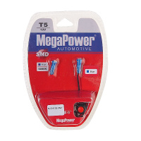 Фото товара - Автолампа T5 W2*4.6d 1 SMD 3528 BLUE блистер с тестером 2шт 4лм 12V MEGAPOWER M-50113B-2блт