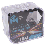 Фото товара - Автолампа HB4/9006 55 P22d +50% бокс 2шт 12V MEGAPOWER M-37033041