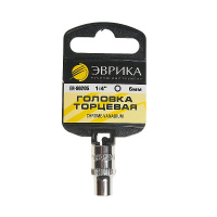 Фото товара - Головка торцевая 6мм 1/4 6-гранная L=30мм с держателем ЭВРИКА ER-90205H