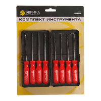 Фото товара - Набор шило 1пр. /крючки 45 90 /отвертки Sl 1/8 Ph #0 T15 T20 8пр. ЭВРИКА ER-58003