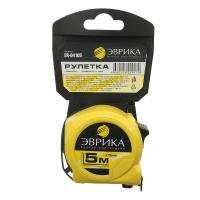 Фото товара - Рулетка 5м 19мм YELLOW пластиковый корпус фиксатор держатель ЭВРИКА ER-04105