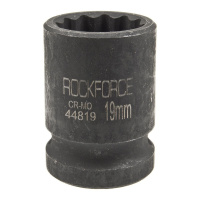 Фото товара - Головка торцевая 19мм 1/2 12-гранная ударная L=58мм ROCKFORCE RF-44819