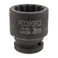 Фото товара - Головка торцевая 26мм 1/2 12-гранная ударная L=43мм ROCKFORCE RF-44826