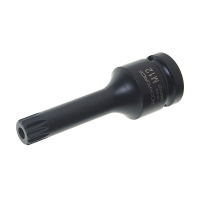 Фото товара - Головка-бита SPLINE глубокая ударная 1/2 M12 с отверстием ROCKFORCE RF-24807812T