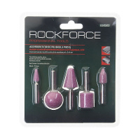 Фото товара - Набор камней абразивных 5пр. хвостовик 6мм в блистере ROCKFORCE RF-GSK503
