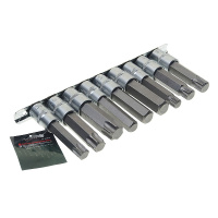Фото товара - Набор бит-головок SPLINE M14-M18 TORX T70-T100 HEX H14-H19 L=100мм 9пр. ROCKFORCE RF-40919L
